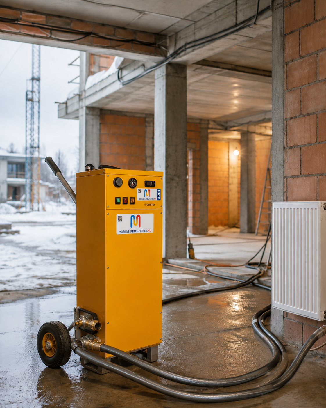 mobiele ketel bouw verwarmen